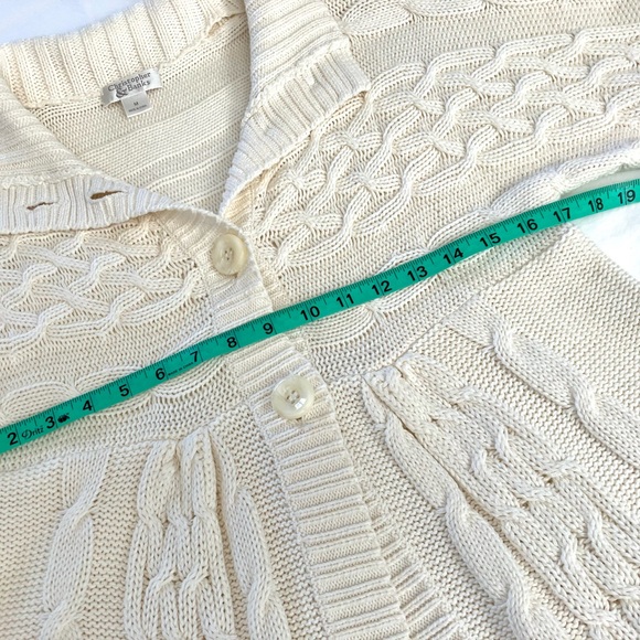 Beautiful cream colored knit cardigan sweater, Christopher and Banks size Medium - Picture 10 of 15